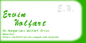 ervin wolfart business card